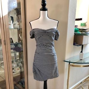 *NWOT* Double Lined Off-Shoulder Gingham Dress